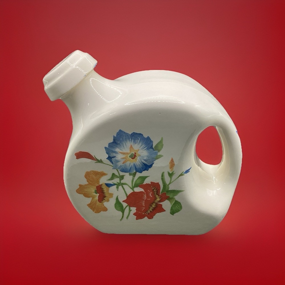 Vintage 1950s Kitch Pitcher Universal Cambrdige Floral MCM w/ Lid - As Is